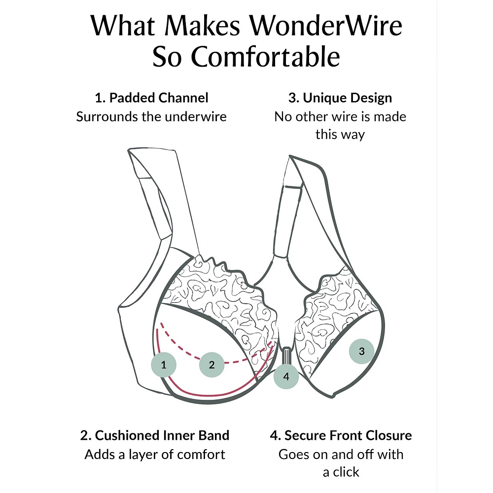 Plus Size Glamorise Full-Figure Wonderwire Front Close Bra 1245 6 Plus Size Glamorise Full-Figure Wonderwire Front Close Bra 1245 - Image 6