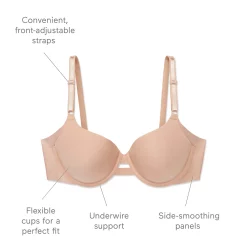 Warners No Side Effects® Underarm-Smoothing Comfort Underwire Lightly Lined T-Shirt Bra 1356 -sports bra shop 1636782 ALT98