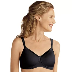 Amoena Bra: Lara Satin-Trim Soft Cup Wire-Free T-Shirt Bra
