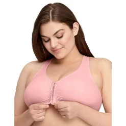 Plus Size Glamorise Full-Figure Complete Comfort Wire-free Cotton T-Back Bra 1908 -sports bra shop 3492477 ALT2