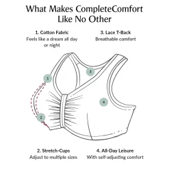 Plus Size Glamorise Full-Figure Complete Comfort Wire-free Cotton T-Back Bra 1908 -sports bra shop 3492477 ALT5