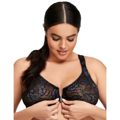 Glamorise Full-Figure Wonderwire Front Close Stretch Lace Bra 9246 -sports bra shop 4300835 ALT2