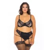 Plus Size Oh La La Cheri Alyssa Lace & Simulated Pearl Bra & G-String Panty Set 40-11569X