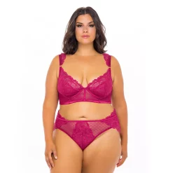 Plus Size Oh La La Cheri Harper Underwire Bra & High Waisted Panty Set 40-11624X