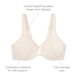 Warners Signature Support Cushioned Underwire For Support And Comfort Underwire Unlined Full-Coverage Bra 35002A -sports bra shop 5586493 ALT98