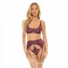 Women's Oh La La Cheri Donna 2-piece Lace Bra & Gartered Panty Lingerie Set 40-11905
