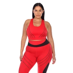 WM Fashion Plus Size Cut Out Back Mesh Sports Bra