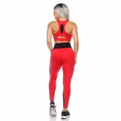WM Fashion Women's Cut Out Back Mesh Sports Bra & Leggings Set -sports bra shop 6080839 ALT2