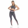 WM Fashion Women's Cut Out Back Mesh Sports Bra & Leggings Set