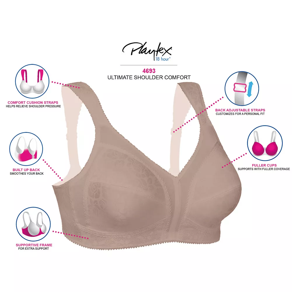 Playtex® 18 Hour Ultimate Comfort Strap Full-Figure Wireless Bra 4693 5 Playtex® 18 Hour Ultimate Comfort Strap Full-Figure Wireless Bra 4693 - Image 5